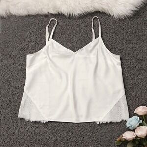 Ladaire Angelique Silk Lace Trim Cami White S Quiet Luxe Minimalist Lingerie Top